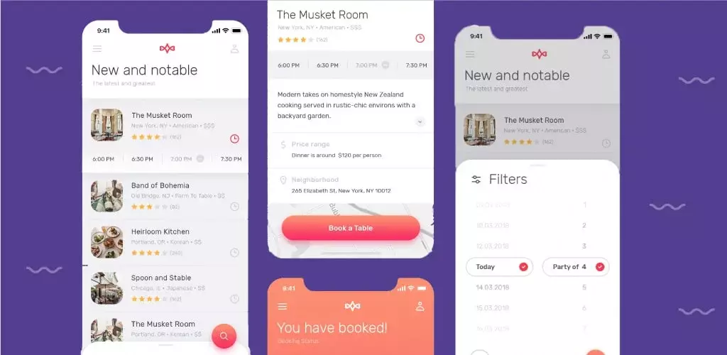 Restaurant Booking App: Design Concept